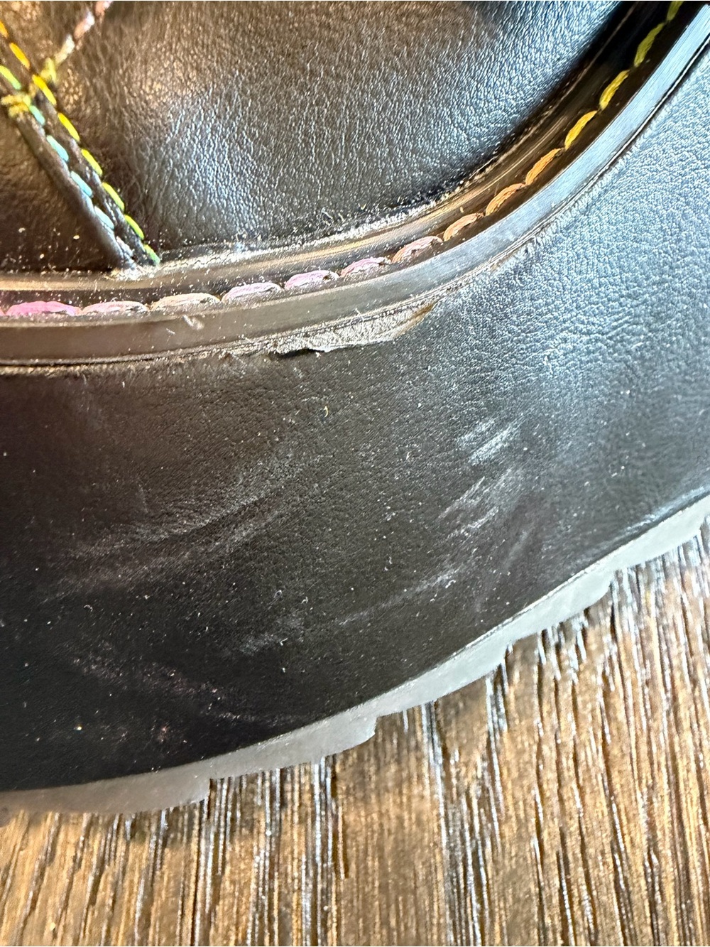 Black with rainbow heart , size 7 , platform, boots,  - Picture 10 of 13